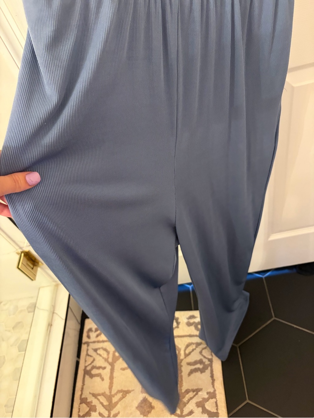 Sleeveless Wide-Leg Jumpsuit in Dusty Blue - Picture 3 of 4